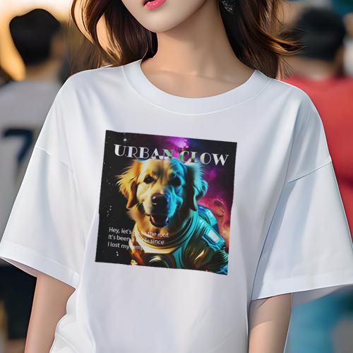 Tシャツ レディース 犬ファン 半袖 春夏 プリント カジュアル かわいい 人間用 フィットネス 宇宙 ゴールデンレトリバー スペース 宇宙服 Tシャツ レディース 犬ファン 半袖 春夏 プリント カジュアル かわいい 人間用 フィットネス 宇宙 ゴールデンレトリバー スペース 宇宙服
