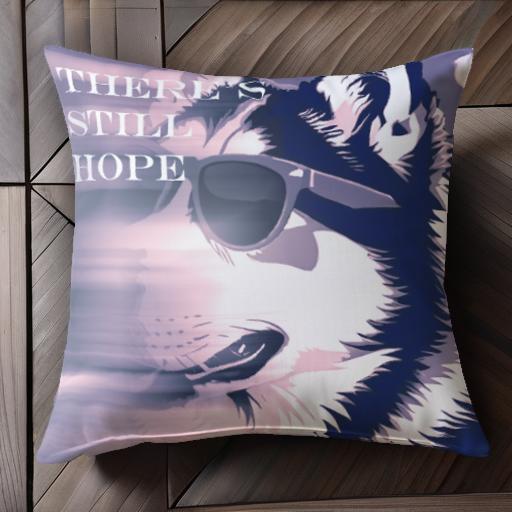 サングラス シベリアンハスキー クッションカバー 45×45cm アニマル柄 おしゃれ 可愛い クッション本体付き 正方形