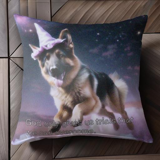 帽子 ジャーマンシェパード 星空 雲 クッションカバー 45×45cm アニマル柄 おしゃれ 可愛い クッション..