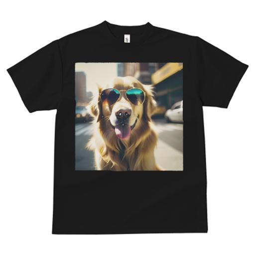 Tシャツ メンズ キッズ 犬ファン 半袖 春夏 プリント カジュアル かわいい 人間用 フィットネス サングラス ゴールデンレトリバー 街