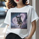 Tシャツ レディース 犬ファン 半袖 春夏 プリント カジュアル かわいい 人間用 フィットネス ハート ジャーマンシェパード 星 雲 帽子