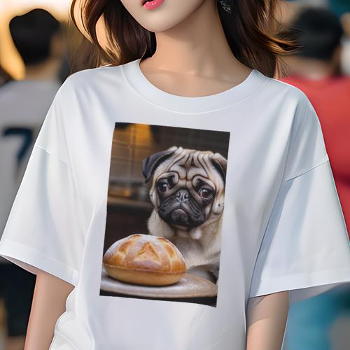 Tシャツ レディース 犬ファン 半袖 春夏 プリント カジュアル かわいい 人間用 フィットネス パン パグ 焼き菓子 デザート スイーツ Tシャツ レディース 犬ファン 半袖 春夏 プリント カジュアル かわいい 人間用 フィットネス パン パグ 焼き菓子 デザート スイーツ
