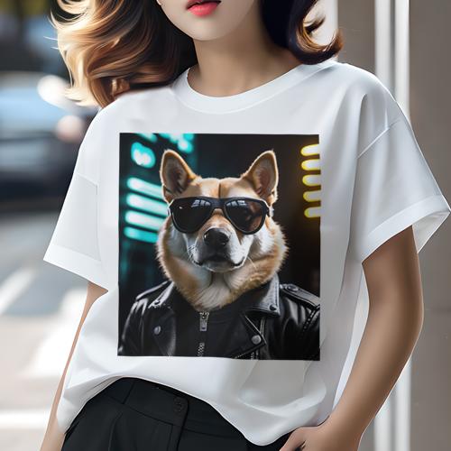 Tシャツ レディース 犬ファン 半袖 春夏 プリント カジュアル かわいい 人間用 フィットネス サングラス 柴犬 革ジャン ファッション Tシャツ レディース 犬ファン 半袖 春夏 プリント カジュアル かわいい 人間用 フィットネス サングラス 柴犬 革ジャン ファッション