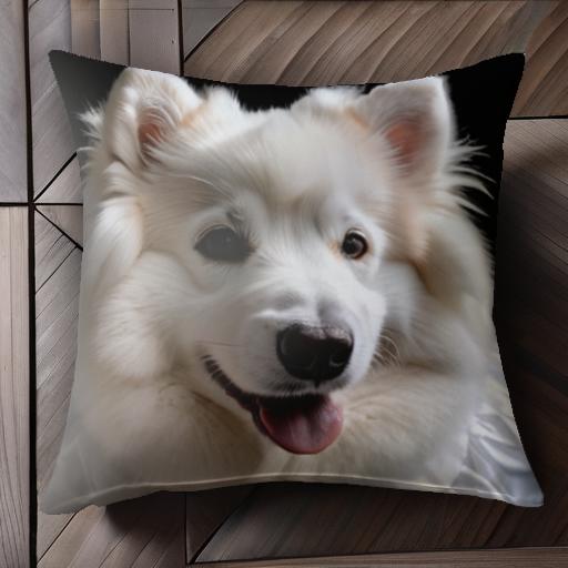 アメリカンエスキモードッグ クッションカバー 45×45cm アニマル柄 おしゃれ 可愛い クッション本体付き 正方形 アメリカンエスキモードッグ クッションカバー 45×45cm アニマル柄 おしゃれ 可愛い クッション本体付き 正方形