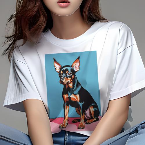 Tシャツ レディース 犬ファン 半袖 春夏 プリント カジュアル かわいい 人間用 フィットネス ミニチュアピンシャー Tシャツ レディース 犬ファン 半袖 春夏 プリント カジュアル かわいい 人間用 フィットネス ミニチュアピンシャー