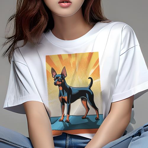 Tシャツ レディース 犬ファン 半袖 春夏 プリント カジュアル かわいい 人間用 フィットネス 背景 ミニチュアピンシャー Tシャツ レディース 犬ファン 半袖 春夏 プリント カジュアル かわいい 人間用 フィットネス 背景 ミニチュアピンシャー