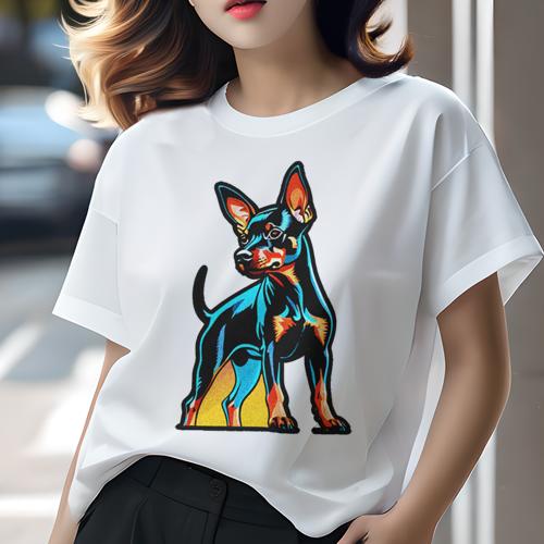 Tシャツ レディース 犬ファン 半袖 春夏 プリント カジュアル かわいい 人間用 フィットネス ミニチュアピンシャー Tシャツ レディース 犬ファン 半袖 春夏 プリント カジュアル かわいい 人間用 フィットネス ミニチュアピンシャー