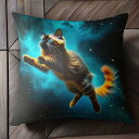 宇宙 星雲 スペース クッションカバー 45×45cm アニマル柄 おしゃれ 可愛い クッション本体付き 正方形