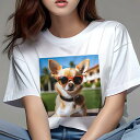 Tシャツ レディース 犬ファン 半袖 春夏 プリント カジュアル かわいい 人間用 フィットネス サングラス チワワ 夏 休暇 リゾート
