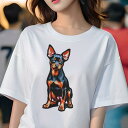 Tシャツ レディース 犬ファン 半袖 春夏 プリント カジュアル かわいい 人間用 フィットネス ミニチュアピンシャー(4)