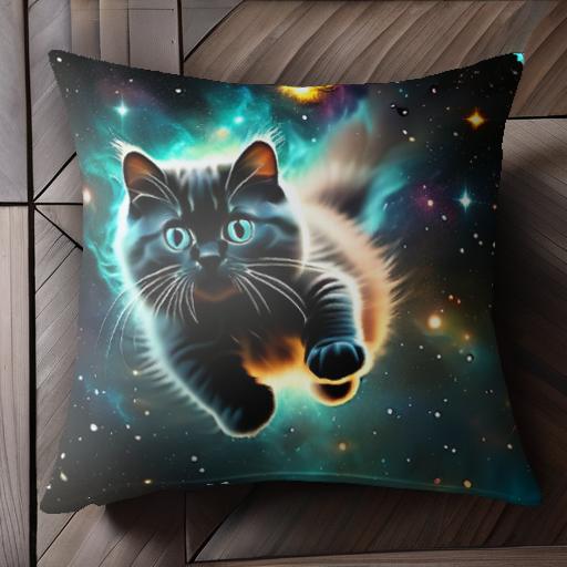 宇宙 星 銀河 スペース クッションカバー 45×45cm アニマル柄 おしゃれ 可愛い クッション本体付き 正方形