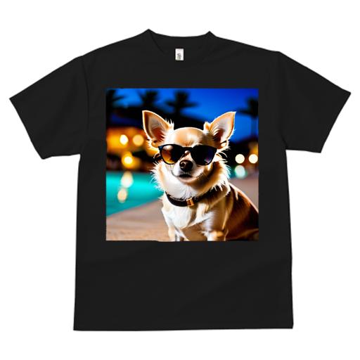 Tシャツ レディース 犬ファン 半袖 春夏 プリント カジュアル かわいい 人間用 フィットネス サングラス チワワ プール 夜