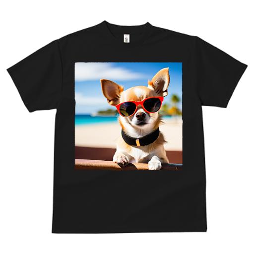 Tシャツ レディース 犬ファン 半袖 春夏 プリント カジュアル かわいい 人間用 フィットネス サングラス チワワ ビーチ