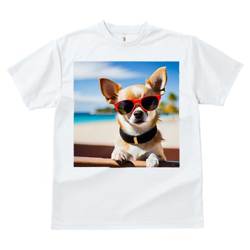 Tシャツ レディース 犬ファン 半袖 春夏 プリント カジュアル かわいい 人間用 フィットネス サングラス チワワ ビーチ