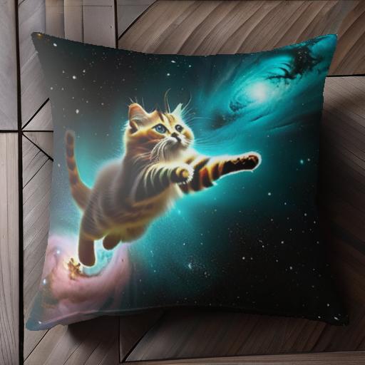 宇宙 星雲 スペース クッションカバー 45×45cm アニマル柄 おしゃれ 可愛い クッション本体付き 正方形