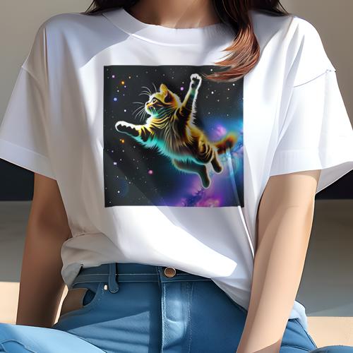 Tシャツ レディース 犬ファン 半袖 春夏 プリント カジュアル かわいい 人間用 フィットネス 宇宙 スペース 猫 ネコ
