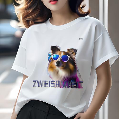 Tシャツ レディース 犬ファン 半袖 春夏 プリント カジュアル かわいい 人間用 フィットネス サングラス シェットランドシープドッグ