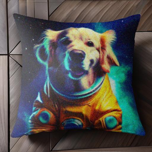 宇宙 ゴールデンレトリバー 宇宙服 スペース クッションカバー 45×45cm アニマル柄 おしゃれ 可愛い ク..