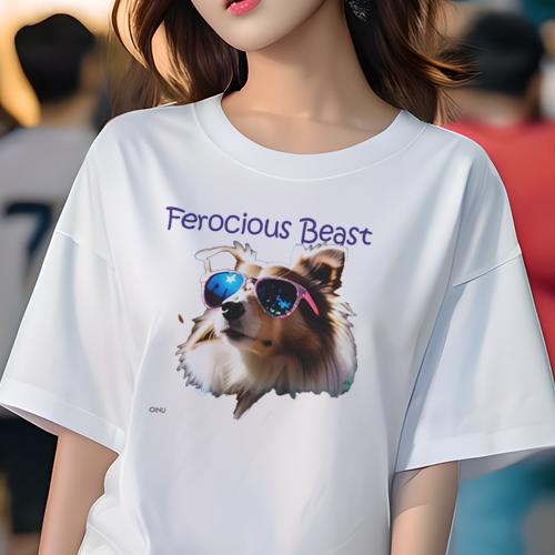 Tシャツ レディース 犬ファン 半袖 春夏 プリント カジュアル かわいい 人間用 フィットネス サングラス シェットランドシープドッグ