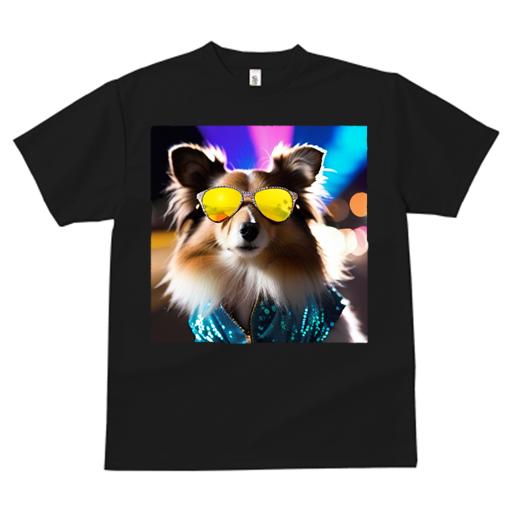 楽天フロントップ楽天市場店Tシャツ メンズ キッズ 犬ファン 半袖 春夏 プリント カジュアル かわいい 人間用 フィットネス サングラス シェットランドシープドッグ キラキラ