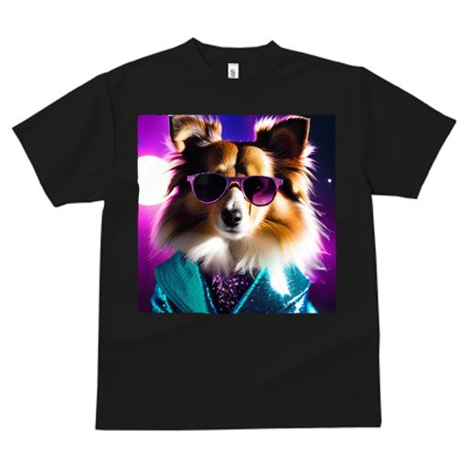楽天フロントップ楽天市場店Tシャツ メンズ キッズ 犬ファン 半袖 春夏 プリント カジュアル かわいい 人間用 フィットネス サングラス シェットランドシープドッグ ジャケット キラキラ