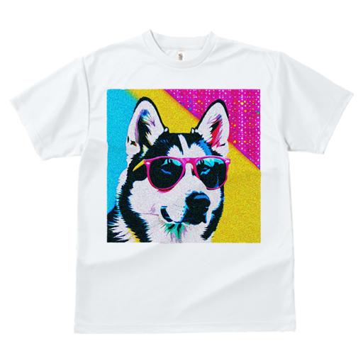 Tシャツ メンズ キッズ 犬ファン 半袖 春夏 プリント カジュアル かわいい 人間用 フィットネス サングラス シベリアンハスキー