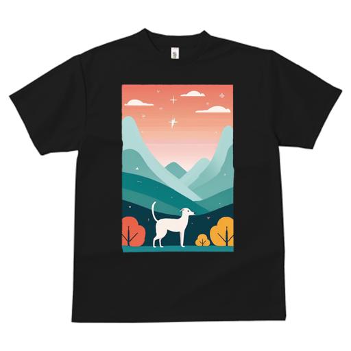 Tシャツ レディース 犬ファン 半袖 春夏 プリント カジュアル かわいい 人間用 フィットネス 山 グレイハウンド 空 雲 星