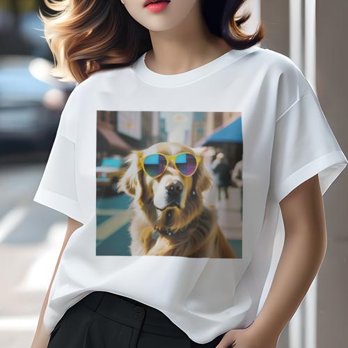 Tシャツ レディース 犬ファン 半袖 春夏 プリント カジュアル かわいい 人間用 フィットネス サングラ..