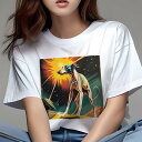 Tシャツ レディース 犬ファン 半袖 春夏 プリント カジュアル かわいい 人間用 フィットネス 宇宙 グレイハウンド 爆発 UFO(4)