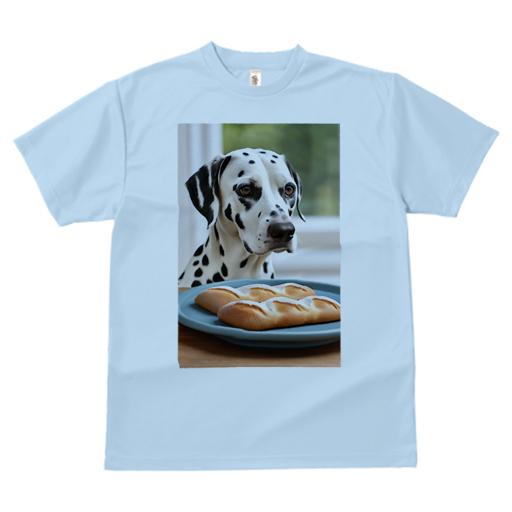 Tシャツ メンズ キッズ 犬ファン 半袖 春夏 プリント カジュアル かわいい 人間用 フィットネス パン ダルメシアン 皿