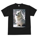 Tシャツ メンズ キッズ 犬ファン 半袖 春夏 プリント カジュアル かわいい 人間用 フィットネス ドレス アメリカンエスキモードッグ フリル(4)