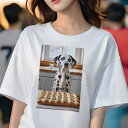 Tシャツ レディース 犬ファン 半袖 春夏 プリント カジュアル かわいい 人間用 フィットネス パン ダルメシアン キッチン(4)