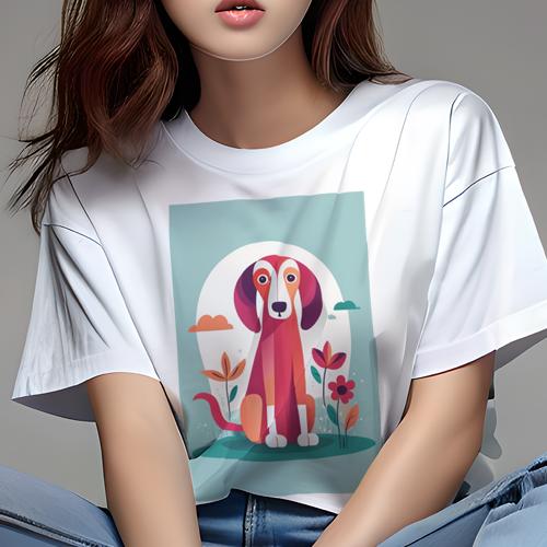 Tシャツ レディース 犬ファン 半袖 春夏 プリント カジュアル かわいい 人間用 フィットネス 花 サルーキ 雲