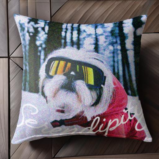 スキーゴーグル シーズー 雪 冬 スキーウェア クッションカバー 45×45cm アニマル柄 おしゃれ 可愛い ..