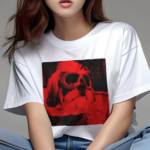 Tシャツ レディース 犬ファン 半袖 春夏 プリント カジュアル かわいい 人間用 フィットネス ゴーグル シーズー 冬 雪