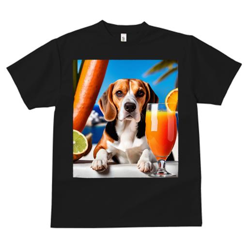 Tシャツ レディース 犬ファン 半袖 春夏 プリント カジュアル かわいい 人間用 フィットネス ジュース ビーグル オレンジ ライム 海