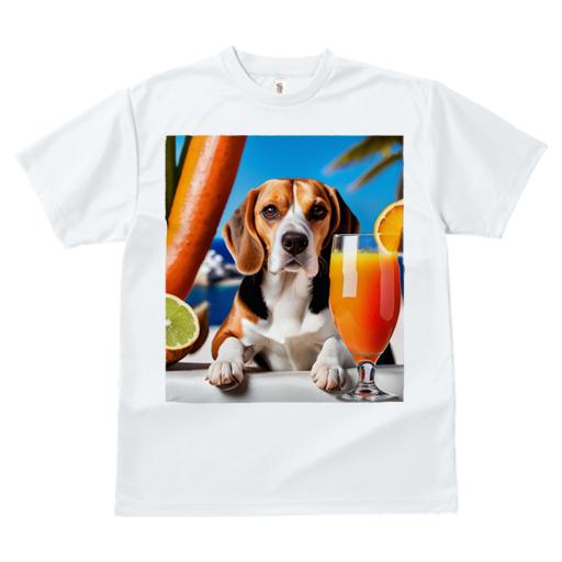 Tシャツ レディース 犬ファン 半袖 春夏 プリント カジュアル かわいい 人間用 フィットネス ジュース ビーグル オレンジ ライム 海
