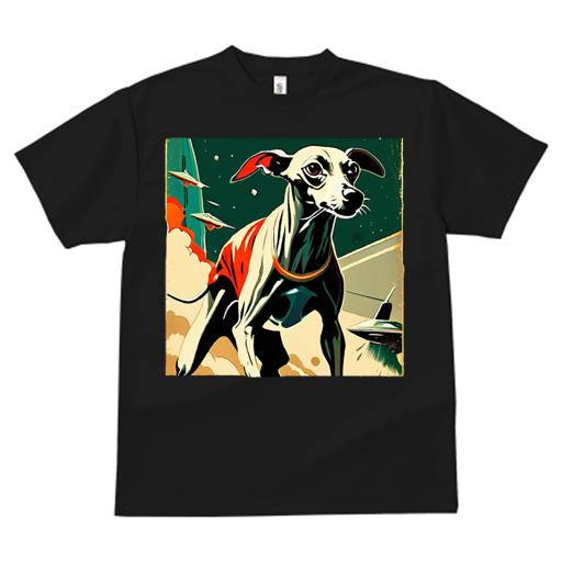 Tシャツ レディース 犬ファン 半袖 春夏 プリント カジュアル かわいい 人間用 フィットネス 宇宙 イタリアングレーハウンド ロケット 宇宙船