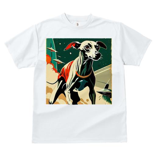 Tシャツ レディース 犬ファン 半袖 春夏 プリント カジュアル かわいい 人間用 フィットネス 宇宙 イタリアングレーハウンド ロケット 宇宙船