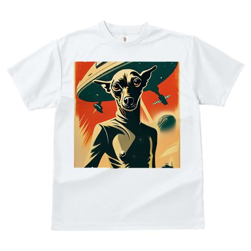 Tシャツ レディース 犬ファン 半袖 春夏 プリント カジュアル かわいい 人間用 フィットネス 宇宙 ミニチュアピンシャー 宇宙船 レトロ