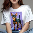 Tシャツ レディース 犬ファン 半袖 春夏 プリント カジュアル かわいい 人間用 フィットネス ミニチュアピンシャー(4)