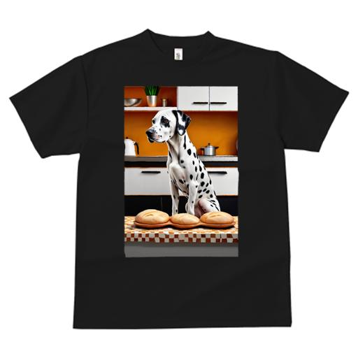 楽天フロントップ楽天市場店Tシャツ メンズ キッズ 犬ファン 半袖 春夏 プリント カジュアル かわいい 人間用 フィットネス パン ダルメシアン キッチン