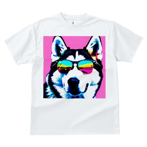 Tシャツ レディース 犬ファン 半袖 春夏 プリント カジュアル かわいい 人間用 フィットネス サングラス シベリアンハスキー