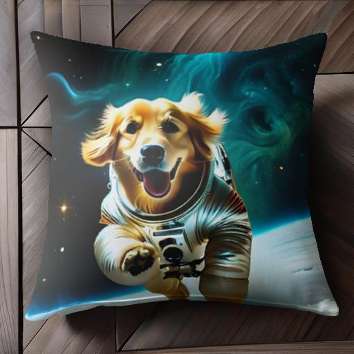 宇宙 ゴールデンレトリバー 宇宙服 スペース クッションカバー 45×45cm アニマル柄 おしゃれ 可愛い クッション本体付き 正方形 宇宙 ゴールデンレトリバー 宇宙服 スペース クッションカバー 45×45cm アニマル柄 おしゃれ 可愛い クッション本体付き 正方形