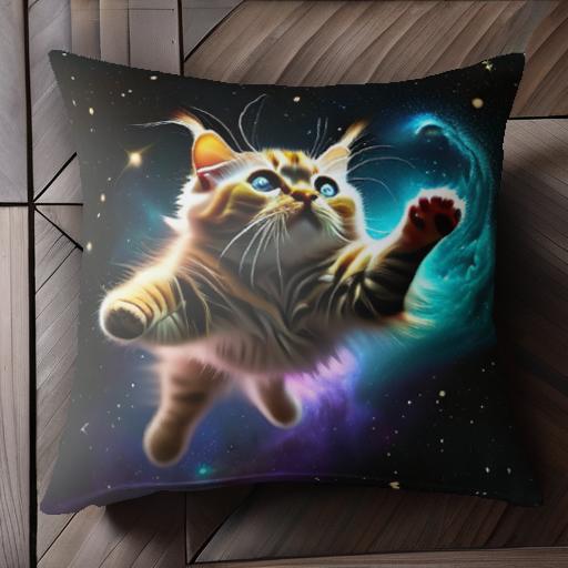 宇宙 星雲 スペース クッションカバー 45×45cm アニマル柄 おしゃれ 可愛い クッション本体付き 正方形