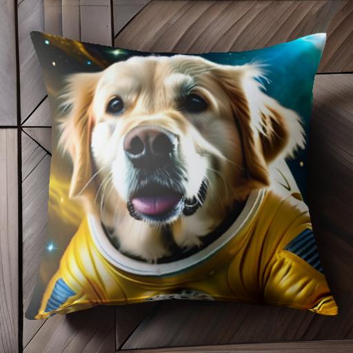 宇宙 ゴールデンレトリバー 宇宙服 スペース クッションカバー 45×45cm アニマル柄 おしゃれ 可愛い クッション本体付き 正方形 宇宙 ゴールデンレトリバー 宇宙服 スペース クッションカバー 45×45cm アニマル柄 おしゃれ 可愛い クッション本体付き 正方形