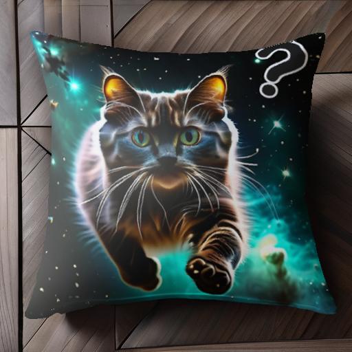 宇宙 星雲 疑問符 クッションカバー 45×45cm アニマル柄 おしゃれ 可愛い クッション本体付き 正方形