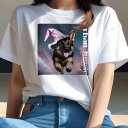 Tシャツ レディース 犬ファン 半袖 春夏 プリント カジュアル かわいい 人間用 フィットネス 帽子 ジャーマンシェパード ハロウィン(4)