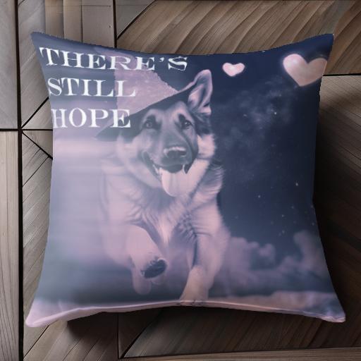 帽子 ジャーマンシェパード ハート 星 クッションカバー 45×45cm アニマル柄 おしゃれ 可愛い クッション本体付き 正方形