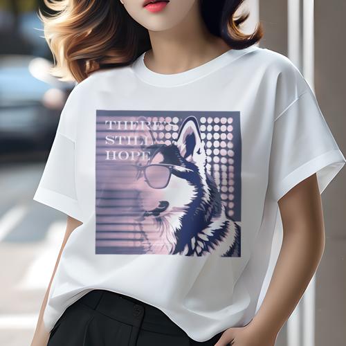 Tシャツ レディース 犬ファン 半袖 春夏 プリント カジュアル かわいい 人間用 フィットネス サングラ..